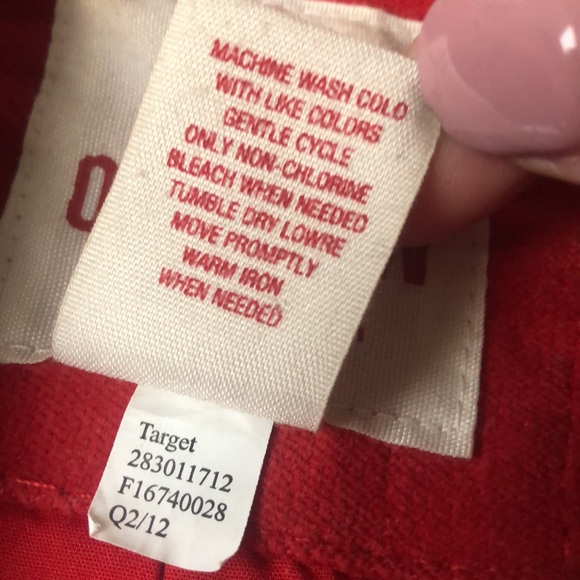 Mossimo Supply Co Red Velvet Cotton Pea Coat Jacket Button Up Womens Large - Picture 10 of 12